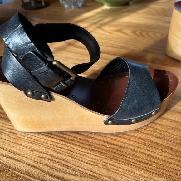 Ash Sandel's Women's 10 Vivan Wooden Platform 4” Wedges Studded Size 10 - Picture 6 of 11